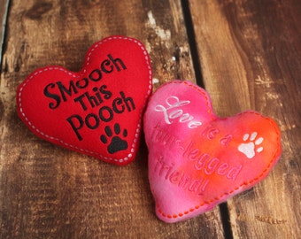Valentine Heart Stuffed Dog Toy with Squeaker