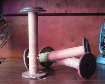 Large Industrial Wooden Spool, Vintage Industrial Bobbin, Industrial Decor, Factory Fresh