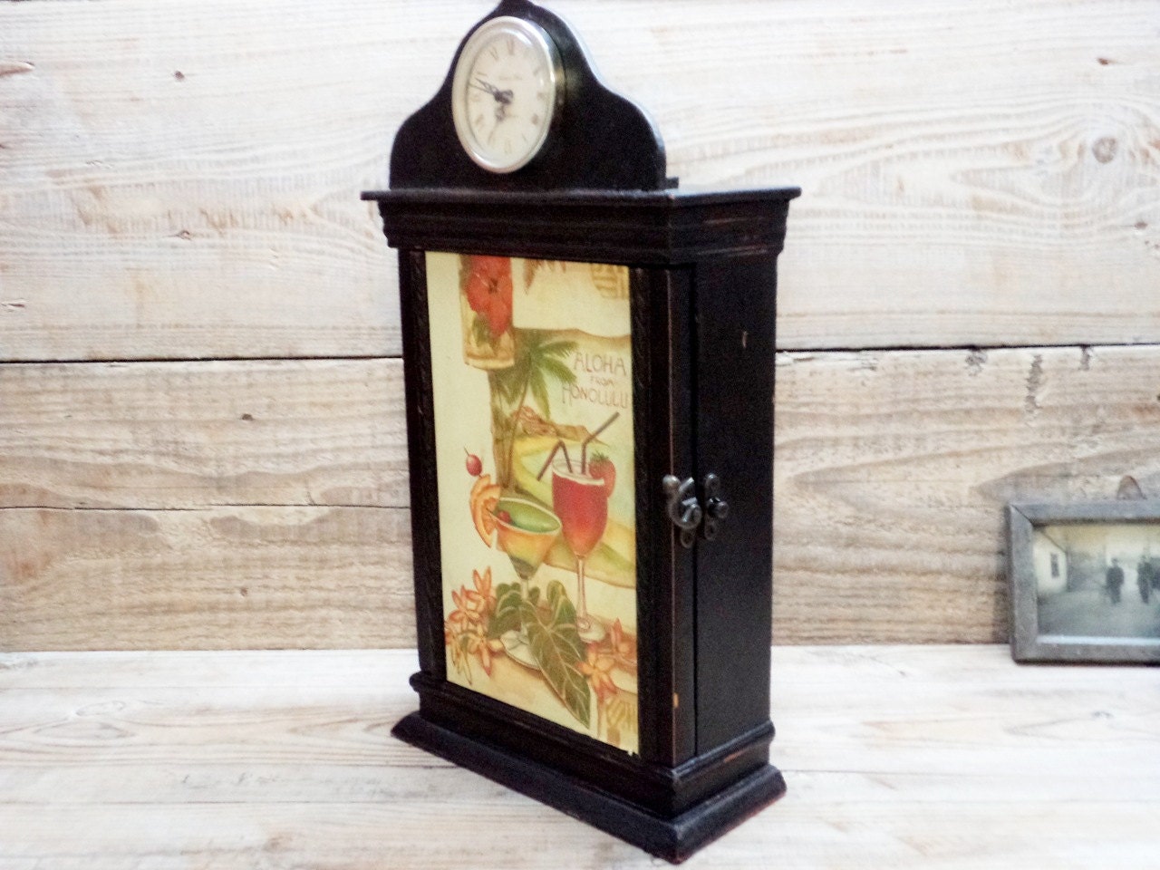 Vintage Wooden Key Holder - Wall Clock Key Holder - Aloha From gallery photo gallery photo gallery photo ... - Vintage Wooden Key Holder - Wall Clock Key Holder - Aloha From