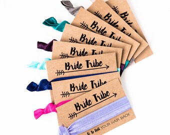 SALE | ASSORTED COLOR Bachelorette Hair Tie Favors, Bride Tribe Hair Tie Favors, Boho Bachelorette Party Hair Tie Favors, Bridesmaid Gifts