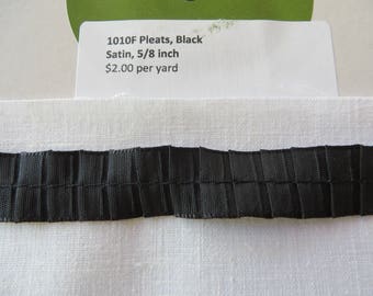 Pleats, Black, Satin Ribbon 5/8 inch 1010F