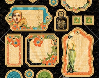 Graphic 45 Vintage Hollywood Journaling Chipboard, SC007710