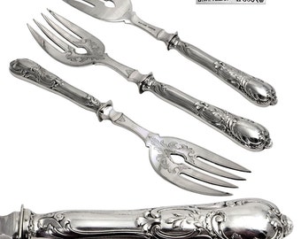 Antique Wilkens & Sohne Silver Serving Fork.