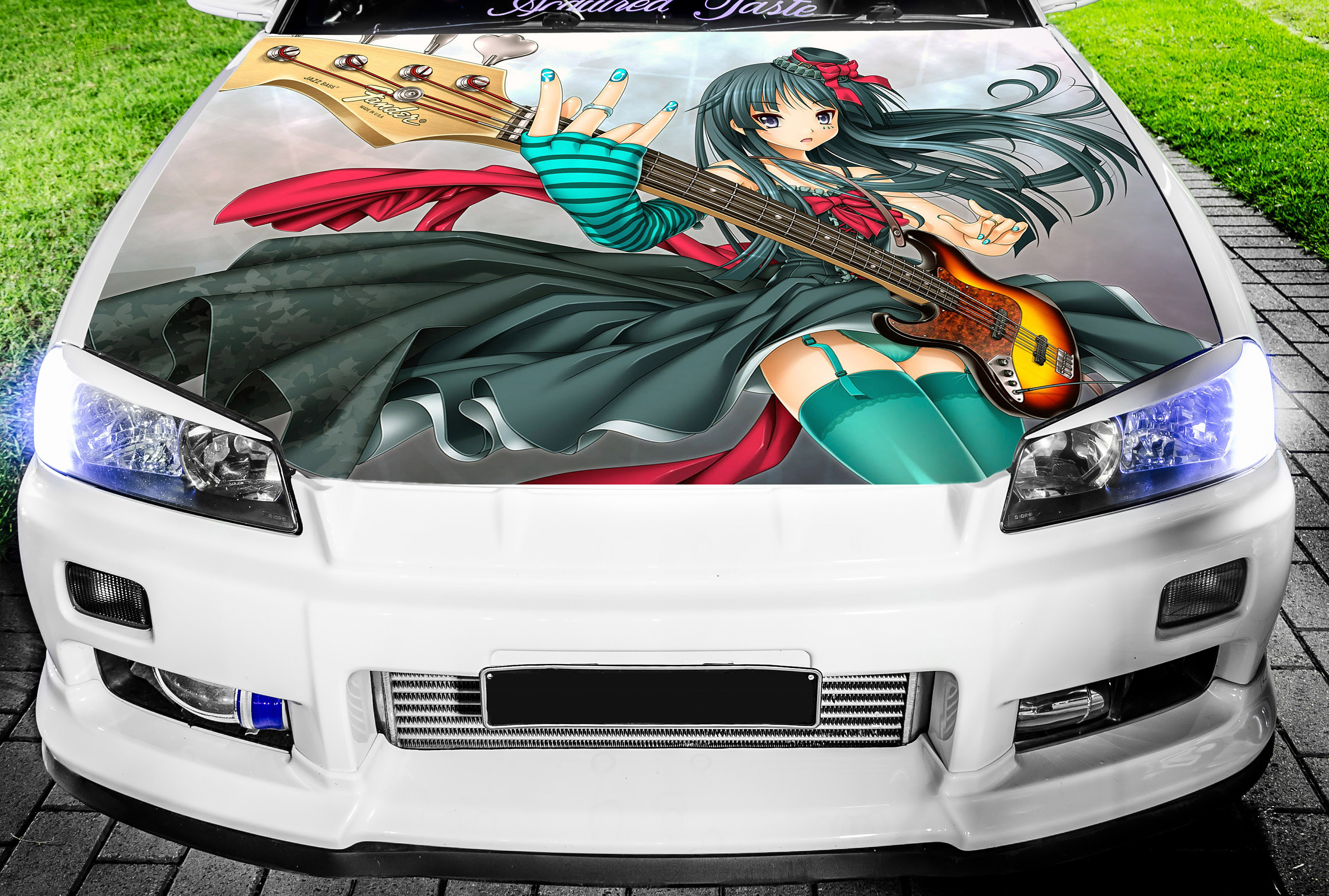 Vinyl Car Hood Full Color Wrap Graphics Decal Anime Girl with