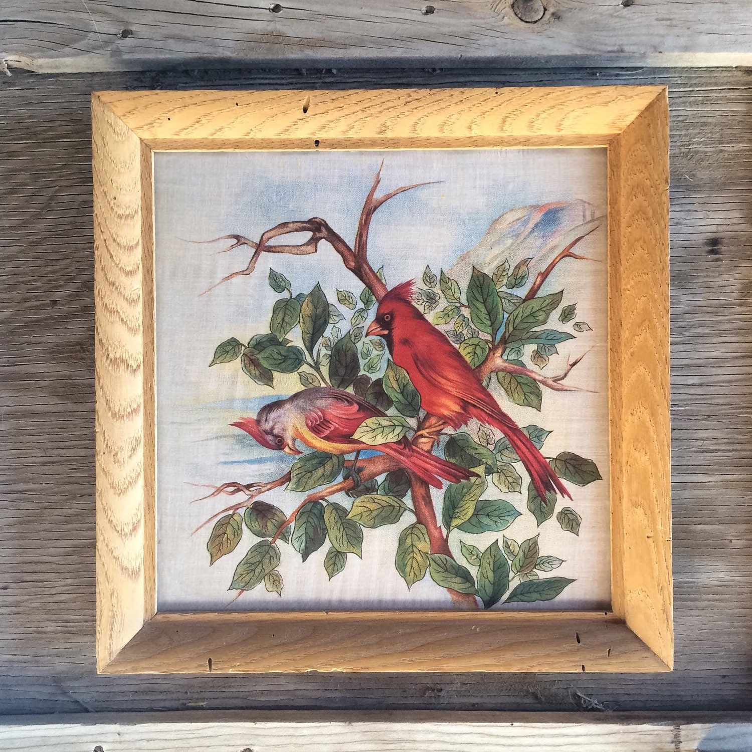 Victorian Art Red Cardinal Bird Fabric Chinoiserie Decor Victorian Art Red Cardinal Bird Fabric Chinoiserie Decor Antique Home Gifts Nature Lover Gift For Neighbor