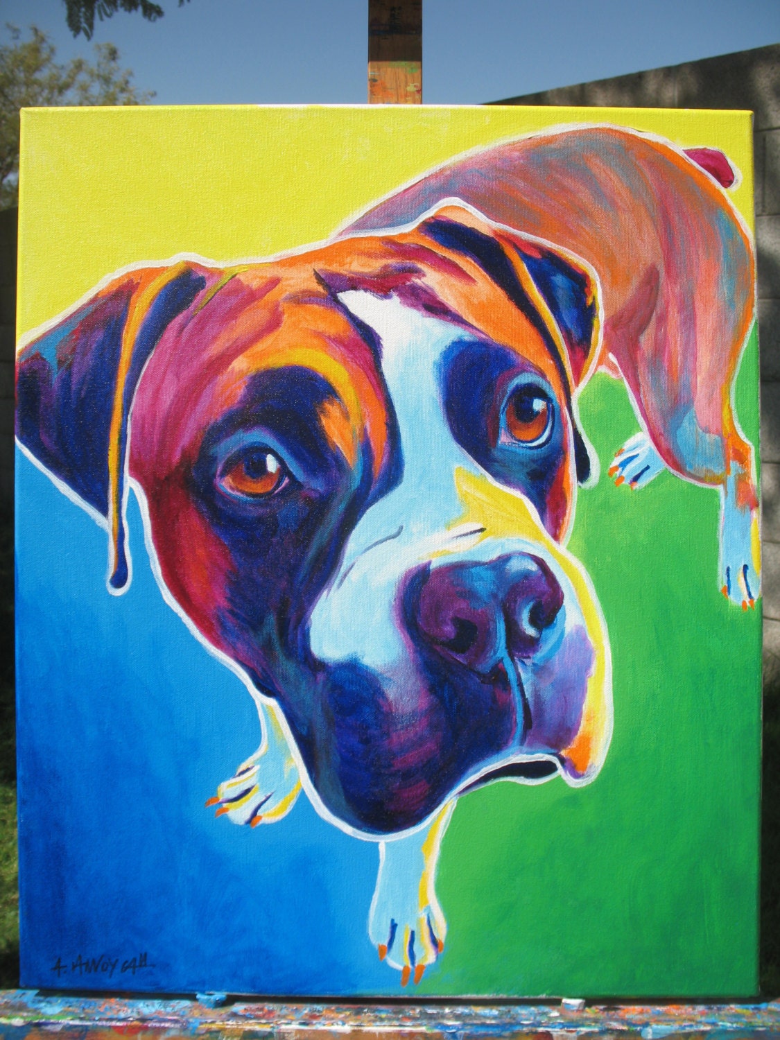 Boxer Pet Portrait DawgArt Dog Art Boxer Art Original