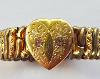 Antique Gold Filled Engraved Expansion Bracelet