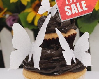 Edible White wafer butterfly Gluten GMO Dairy Sugar Nut and Soy Free