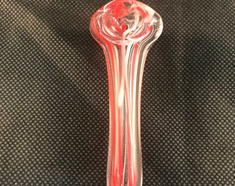Small Spoon Pipe w/ Red and White Ribbons