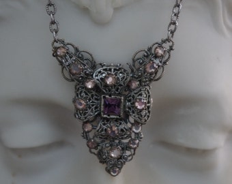 Antique - FABULOUS - Filigree - Highly Decorative - Amethyst - Necklace - c1900