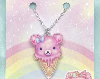Pink Bearcone Small Necklace