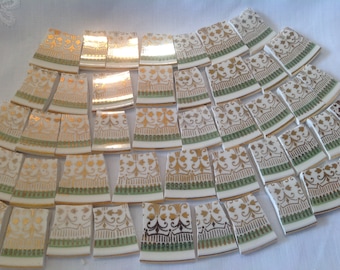 Broken China mosaic tiles~~Handcut Tiles~~~KNOWLES~~FILIGREE AND SaGe