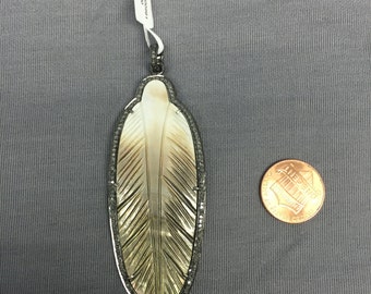 Natural Diamond and Mother of Pearl Pendant