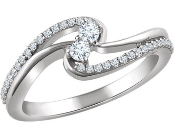 Two Stone Forever Us Diamond Ring, Diamond Engamnet Ring, Anniversary Ring, Promise Ring, 2-Stone, Unique Forever Us, Rings For Her