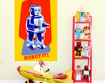 Robot ST1 Tin Toy Wall Decal - #55077