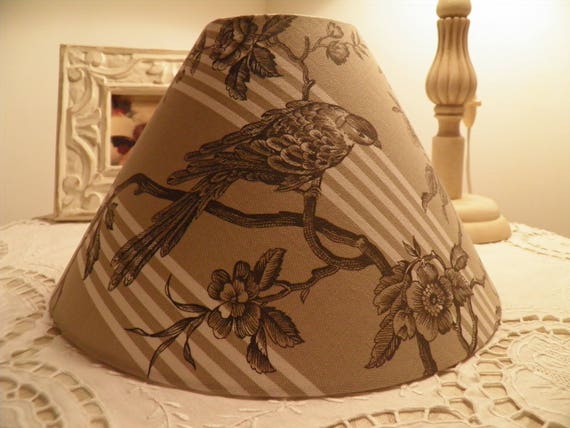 abat-jour toile de jouy motifs oiseaux