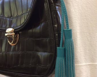 CUSTOM Double-Ended Leather Tassel, Bag Charm, Bag Accessory, Perfect Gift for Her