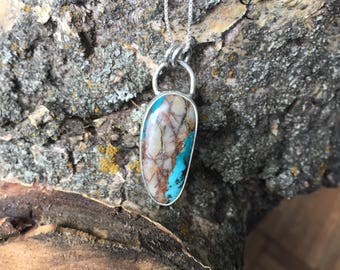 strangers now - royston ribbon turquoise pendant