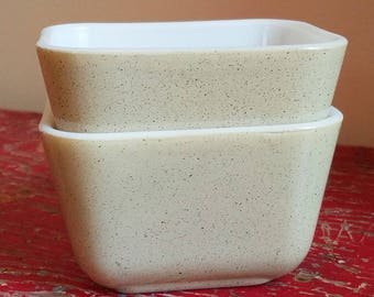 PYREX 'Homestead' Pattern / Small Refrigerator Dishes / Set of Two /#501 / No Lids