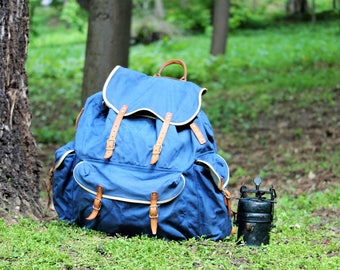 Hiking Backpack - Backpack Rucksack - Camping Backpack - Large Rucksack - Canvas and Leather Backpack - Outdoor Backpack - Canvas Rucksack