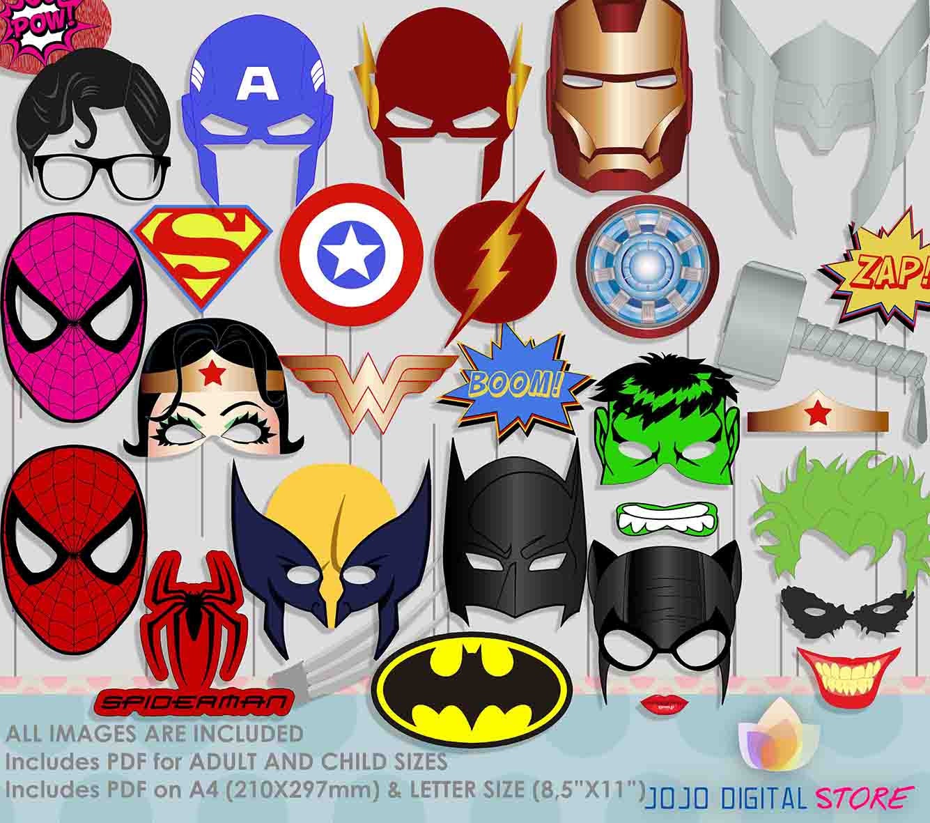 Super Hero Party Photo Booth Props