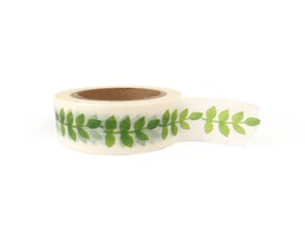 Washi tape - Foliage, leaves, greenery, stationery, stationary, LittleLeftyLou, Snail Mail, Happy mail, masking tape, 10 meter, plant lover