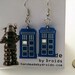 Doctor Who TARDIS Dangle Earrings with rhinestone bling