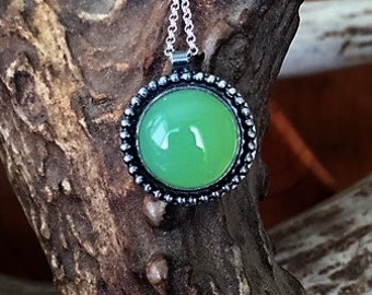 OOAK - Prehnite, Sterling Silver - Necklace