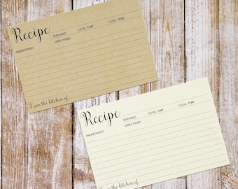 Recipe Cards | Size 4x6 | Pack of 30 | Foodie Gift