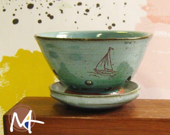 Small Ceramic Colander with Boat