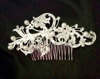 WEDDING HAIR COMB Diamontes Pearl Bridal Hair piece Headpiece Hair Jewellery Wedding accessories Bridal Hair Comb Hair jewellery Decorative