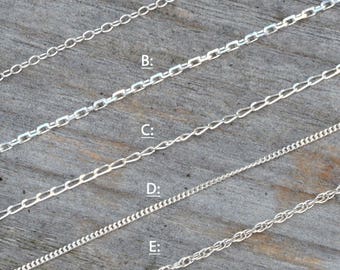 Spur-Kette In Silber, 14", 16", 18 ", 20", Silber Kette Made In England