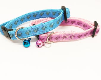 Game of Thrones Houses Sigils - Stark Cat Collar - Pink - Blue Exclusive Inspired Cat Puppy Small Dog Collar *Large Cat*
