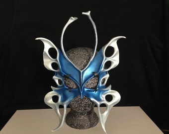 Butterfly Mask 3-4 oz, Butterfly Masquerade Mask Festival Mask Halloween Mask Blue Mask Leather Mask Fairy Mask Mardi Gras Renaissance Faire