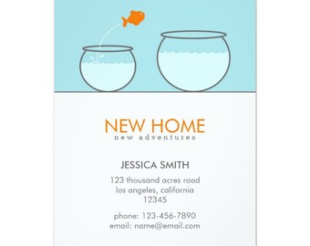 Cute Fish New Home Funny Announcement Card | Moving Announcement Template, Printable Invitation, Editable Download | DIGITAL or PRINTED