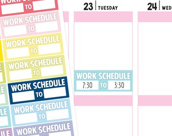 Work Schedule Planner Stickers, Work Stickers, Schedule Stickers, Work Planner Stickers, Schedule Planner Stickers