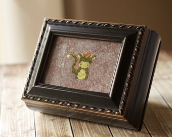 Black Rectangular Needlework Box cross stitch jewelry box counted cross stitch Mother's Day