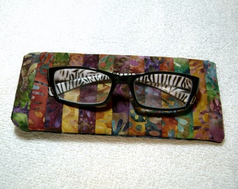 Eyeglass Case - Quilted Eyeglass Case - Glasses - Glass Case - Batik Fabric Case - Sunglass - Quilted - Handmade - Handmade Case - EGC11