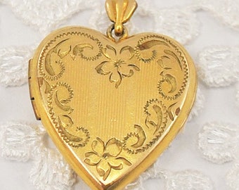 Antique 1930's etched Gold Filled Locket