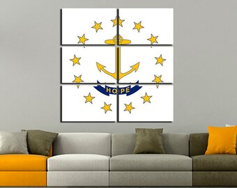 Rhode Island flag Canvas art Rhode Island canvas Rhode Island art Rhode Island print Print art 5 panel canvas Boyfriend gift Home art Poster