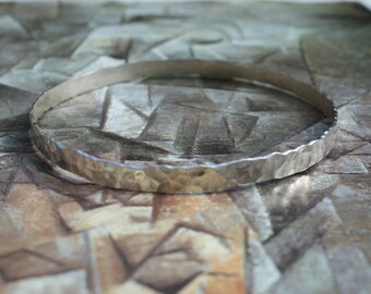 Hammered Sterling Silver Bangle, Narrow Bangle, Hammered Bangle,Textured Bangle