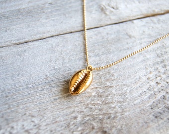 Gold Shell Necklace » Real Seashell Necklace » Cowrie Shell Necklace » Shell Jewelry » Layering Necklaces » Beach » Boho Jewelry