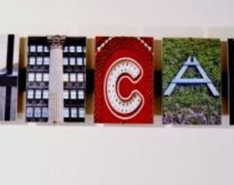 Letter Name Art 9 Letter Custom Words Using Chicago Letter Photos