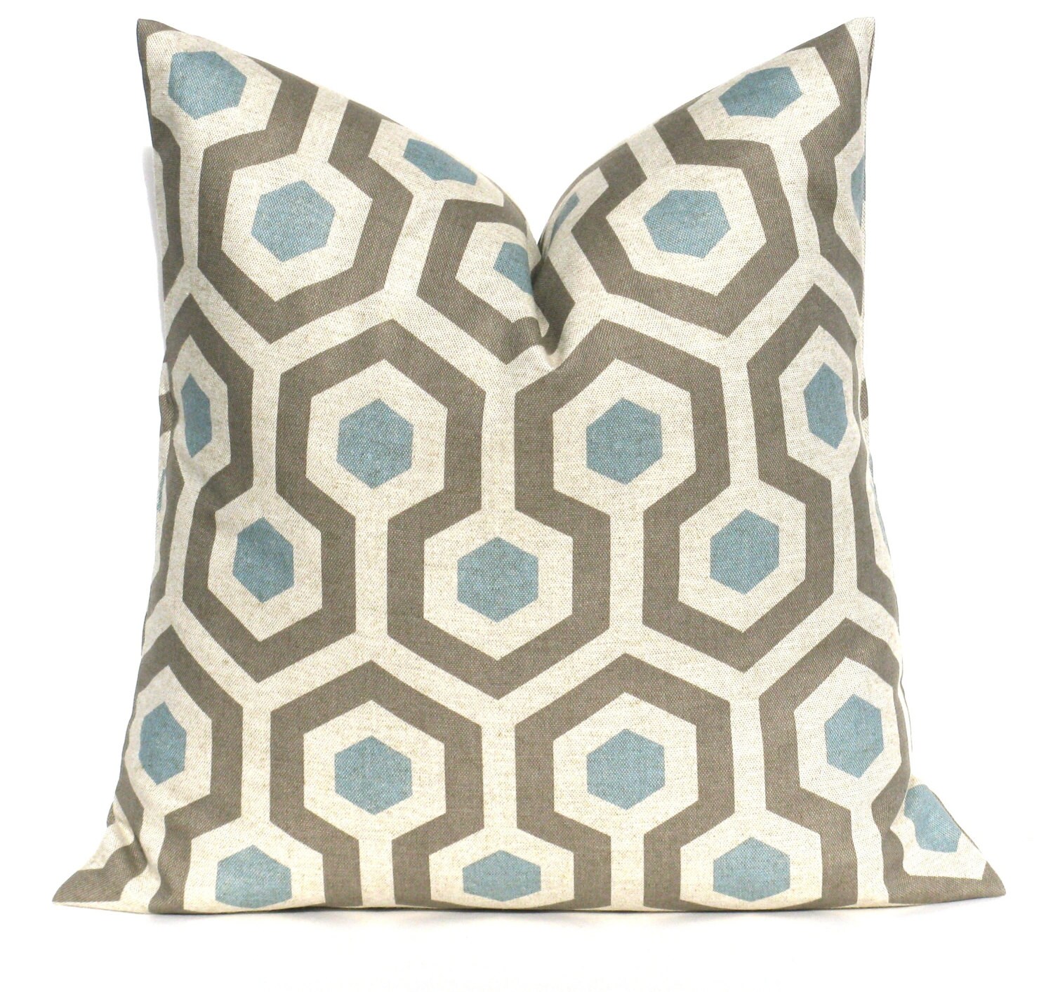 Blue Gray Pillow Euro Pillow Sham. Euro Pillow throw pillow