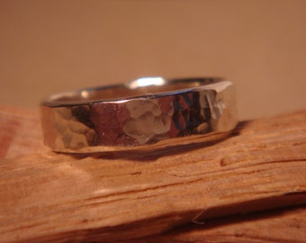 Handmade Sterling Silver Ring with a Hammered Texture