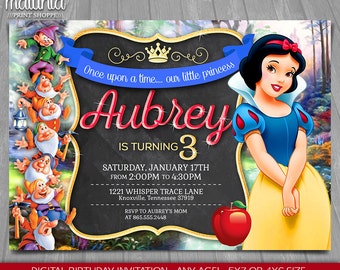 Snow White Invitation Disney Snow White Invite Snow White