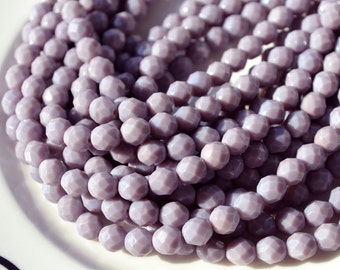 Lavender Amethyst 8mm Faceted Fire Polish Round Beads 25