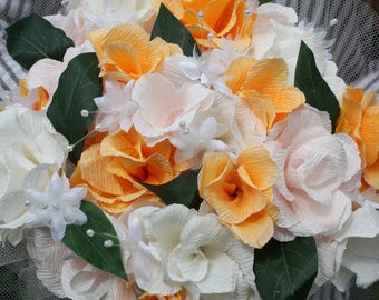 Handmade Italian crepe paper rose bouquet