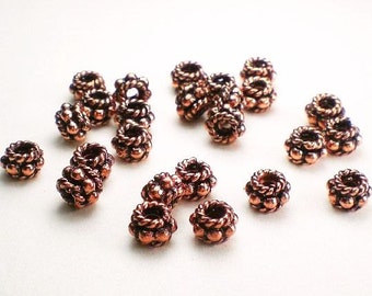 Genuine Copper Beads 6mm Solid Copper Spacer Beads 25 pcs. GC-321