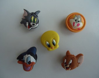 Croc Shoe Charms (5) Shoe Charms Coolest Gift For Tweety Bird Tom and Jerry Bugs Bunny Donald Duck Collectors Disney Characters